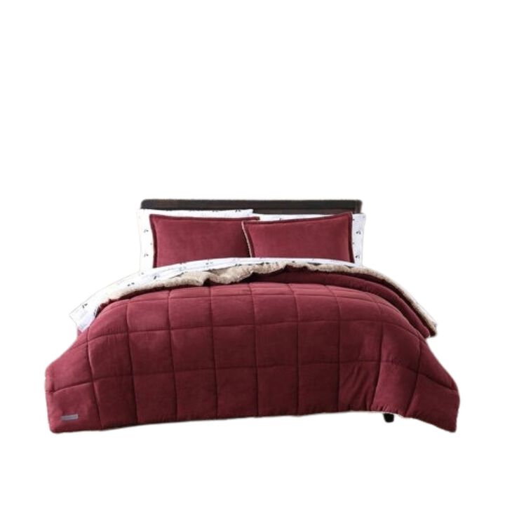 Hivvago Plush Sherpa Reversible Micro Suede Comforter Set