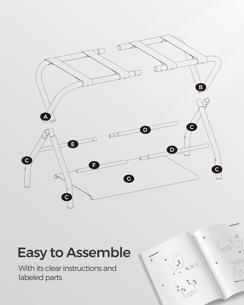 Luggage Rack with Storage Shelf - Practical Travel Accessory and Storage Solution