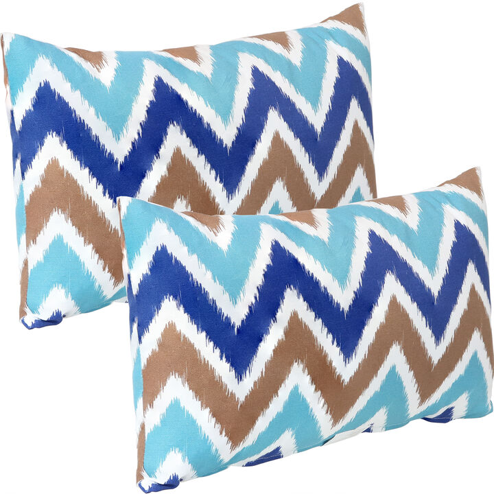 Sunnydaze Set of 2 20" Lumbar Polyester Throw Pillow Covers