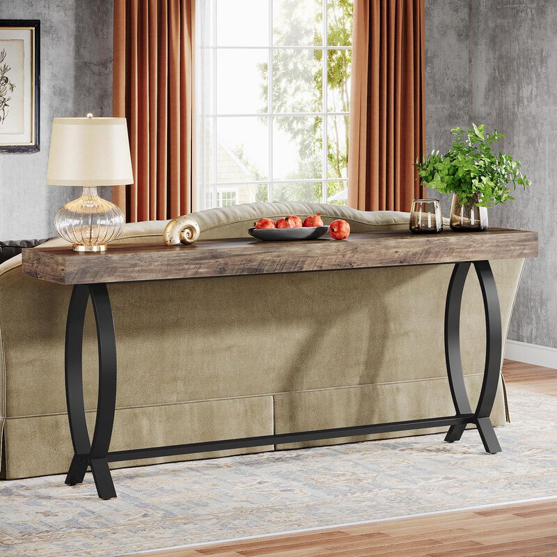 Console Foyer Table for Entryway: 70.87-Inch Narrow Long Entryway Entry Table, Farmhouse Sofa Table Behind Couch with Metal Legs, Entrance Table for Hallway, Living Room