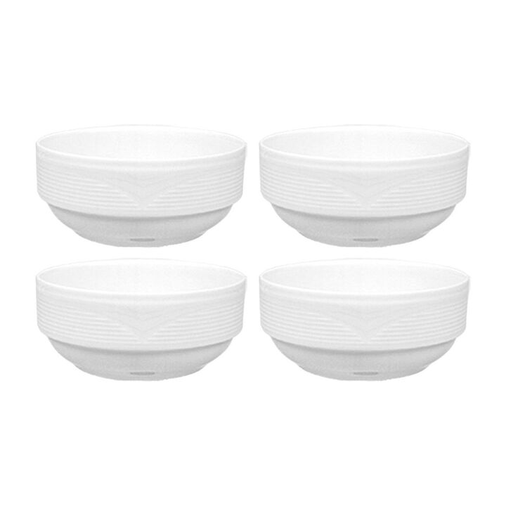 Porcelain Saturn dia.3" h:1.25" 3 oz. Round White Porcelain Bowl (Set of 4)
