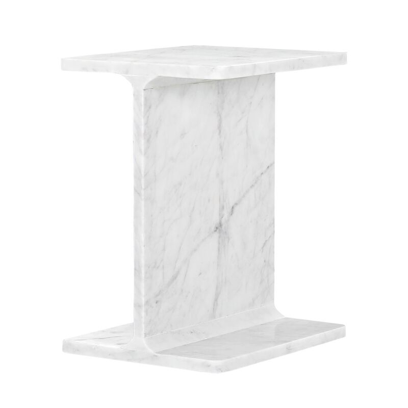 Jofran Enzo Luxury Genuine Solid Marble Icon End Table