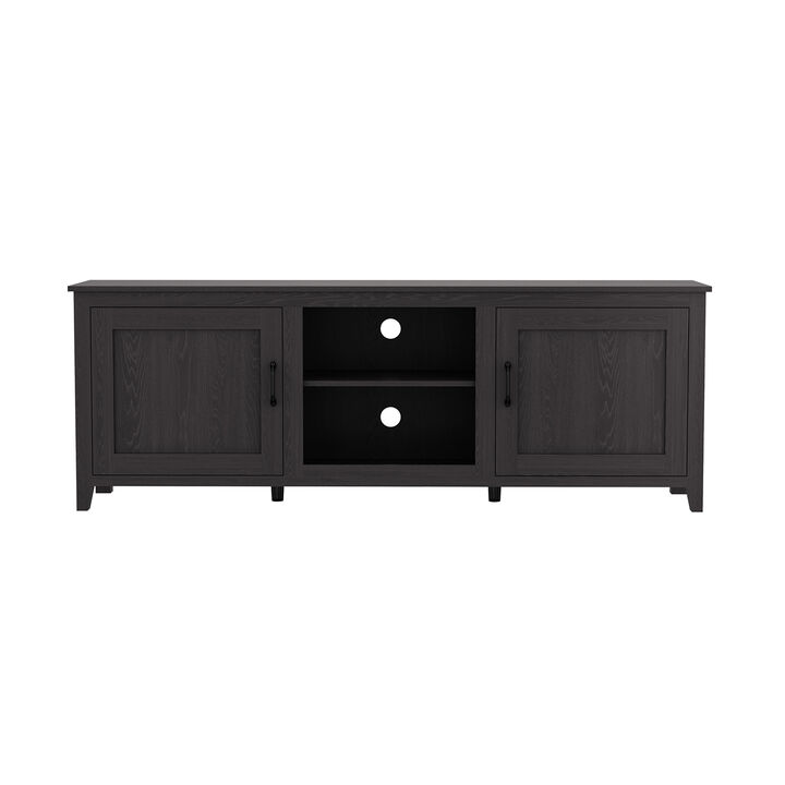 TV Stand Storage Media Console Entertainment Center, Tradition, With Doors