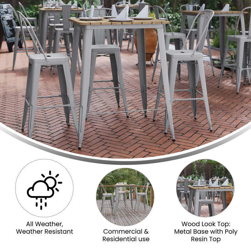 Metal Colorful Restaurant Bar Tables