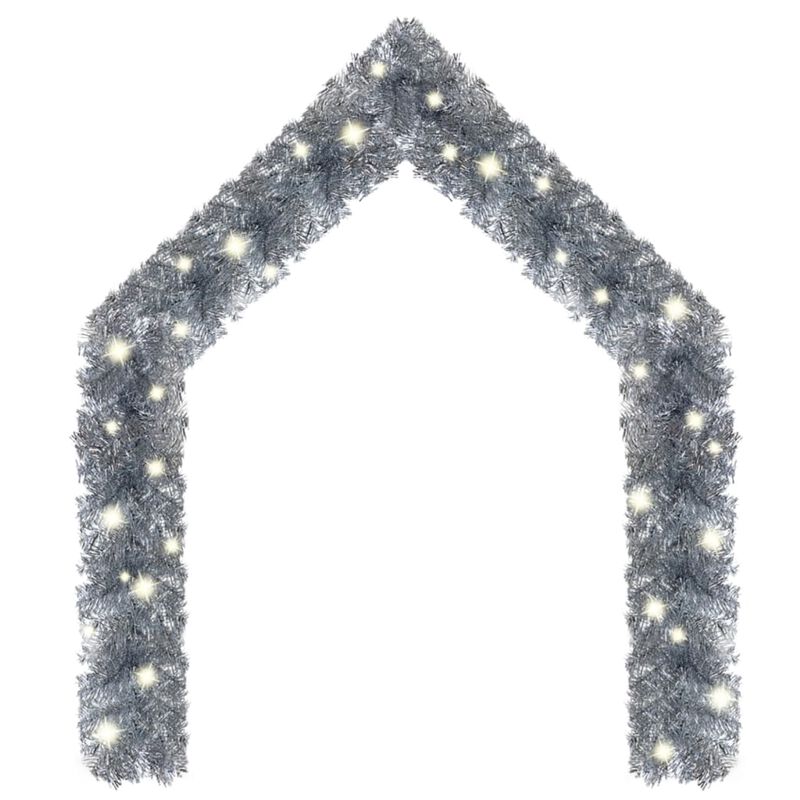 vidaXL Christmas Garland with LED Lights 393.7" Silver