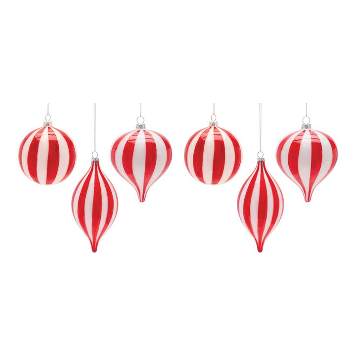 Ornament (Set of 6) 5"H, 5.5"H, 7"H Glass