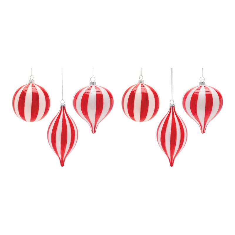 Ornament (Set of 6) 5"H, 5.5"H, 7"H Glass