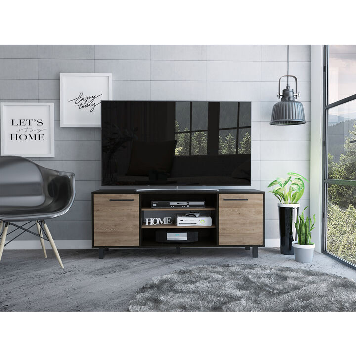 Cannon 3-Shelf 2-Door TV Stand Carbon Espresso