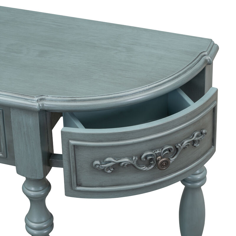 Merax 52''Modern and Contemporary Curved Console Table with 4 Drawers and 1 Shelf