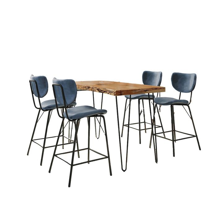 Jofran Nature's Edge Solid Acacia Five Piece Counter Height Dining Set