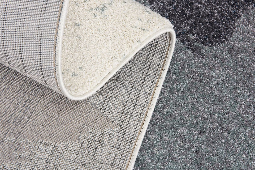 Nova Scandinavian Contemporary Blue White Indoor Doormat Rug