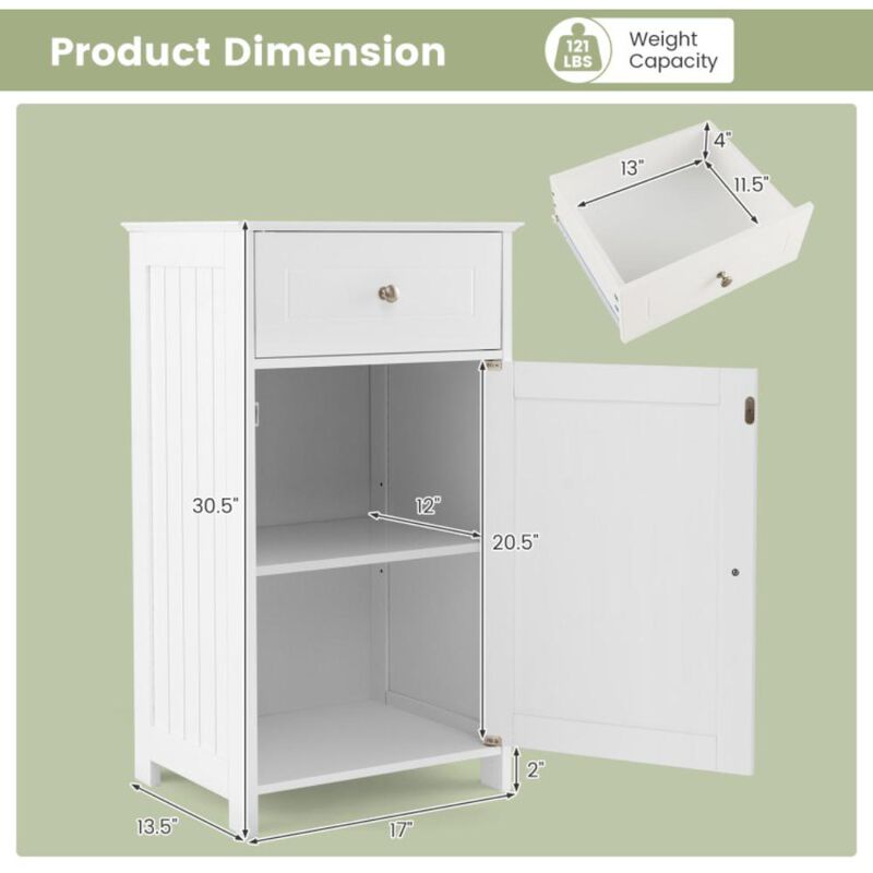 Hivvago Single Door Bathroom Cabinet with Adjustable Shelf and Drawer