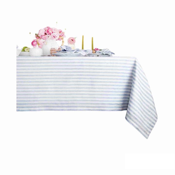 Solino Home 100% Pure Linen Tablecloth | Amalfi Stripe