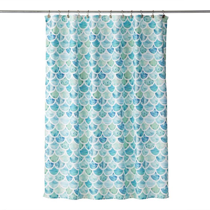SKL Home Saturday Knight Ltd Ocean Watercolor Scales Shower Curtain - 70x72", Multi