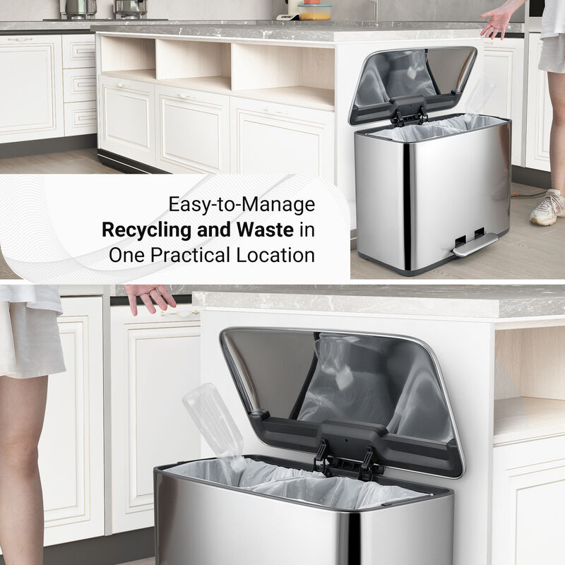 18L+18L Pedal Classified Trash Can