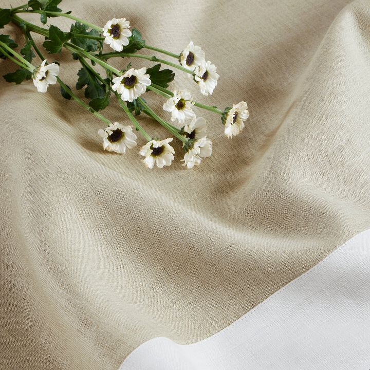 Solino Home 100% Pure Linen Table Throw 52 x 52 Inch | Contempo