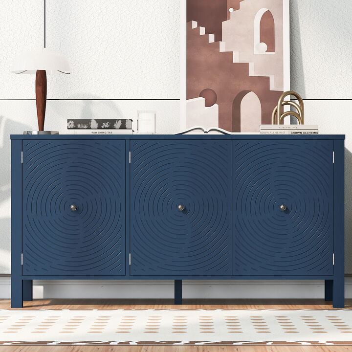 Merax Sideboard Cabinet with Curved Swirl Patterned Doors