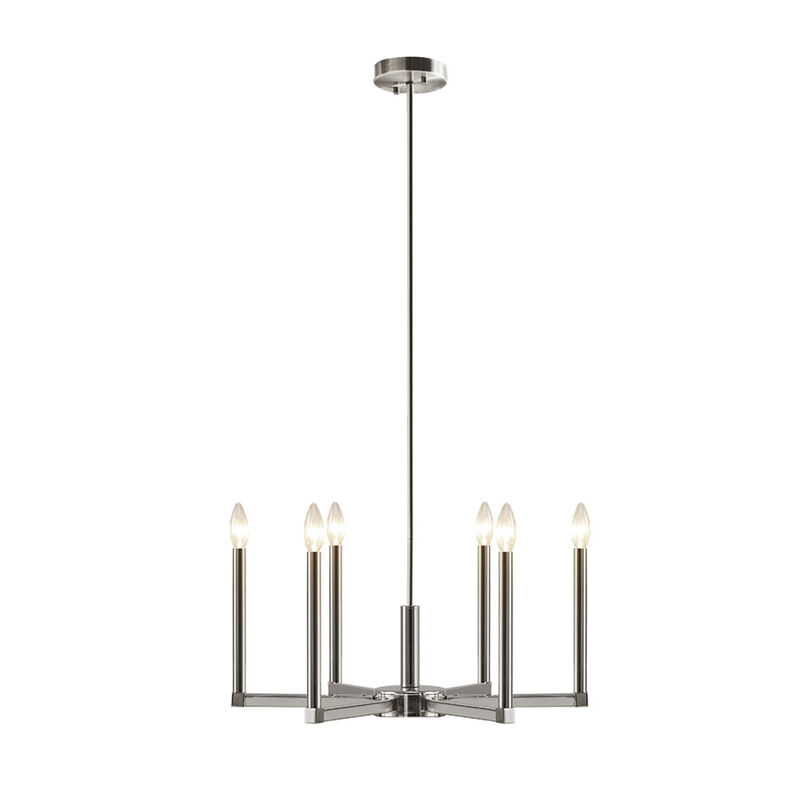Renzetti 6-Light Contemporary Candelabra Style Chandelier
