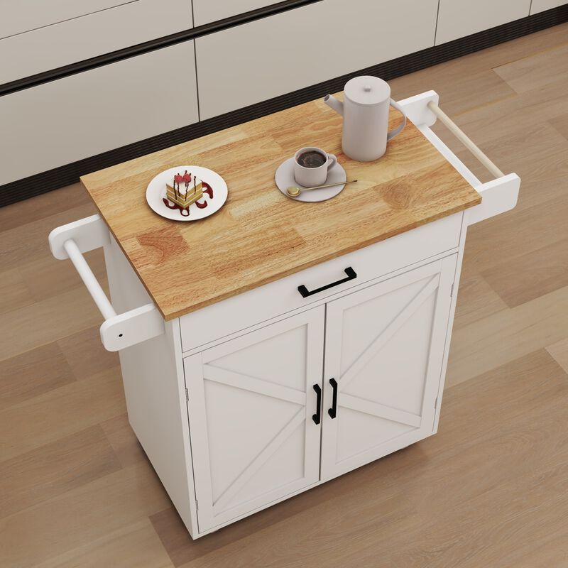 Streamdale Rolling Kitchen Trolley Cart with Shelves & Towel Rack