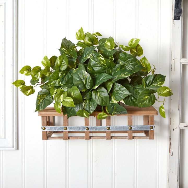 Nearly Natural Pothos Ledge Plant (Set on Foam) Silk Plant