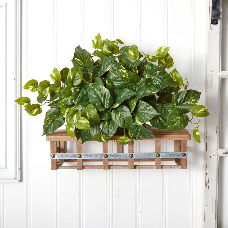 Nearly Natural Pothos Ledge Plant (Set on Foam) Silk Plant