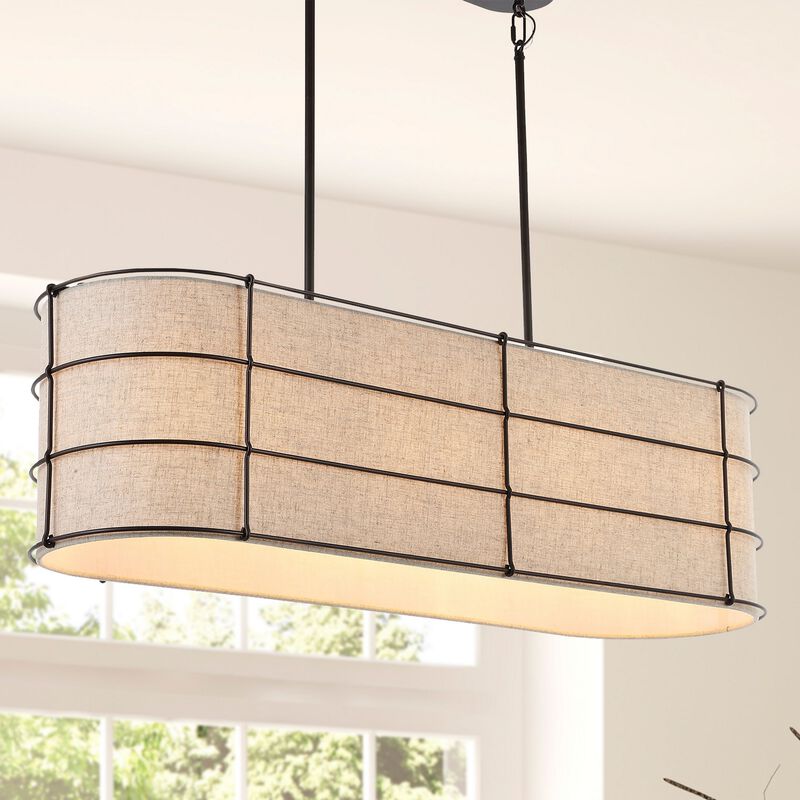 Chadwick 4-Light Rustic Farmhouse Iron Linear LED Pendant