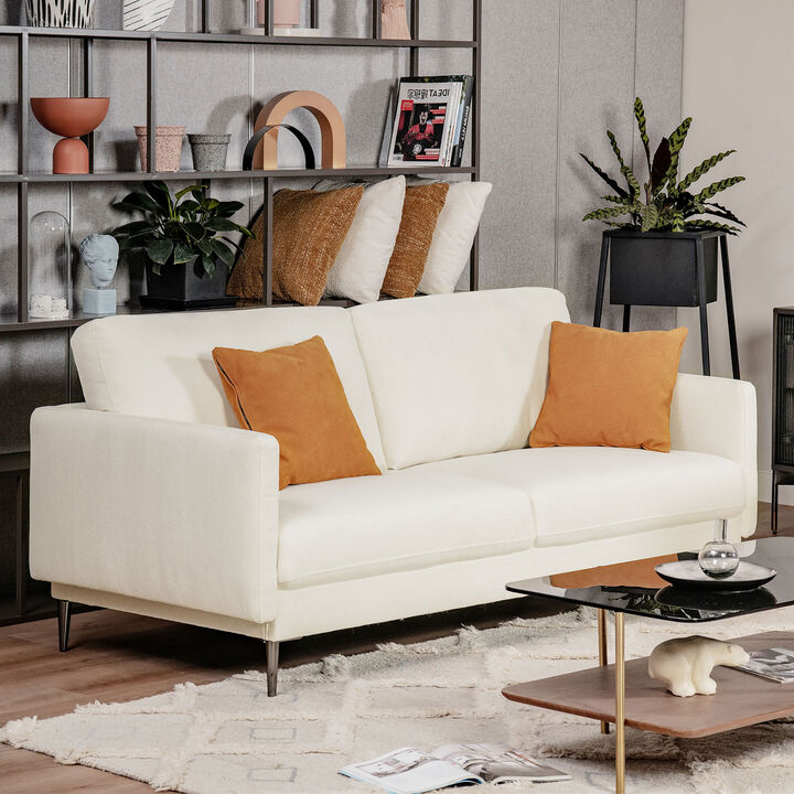 Fabric Sofa Couch Living Room Small Apartment Furniture w/ Metal Leg