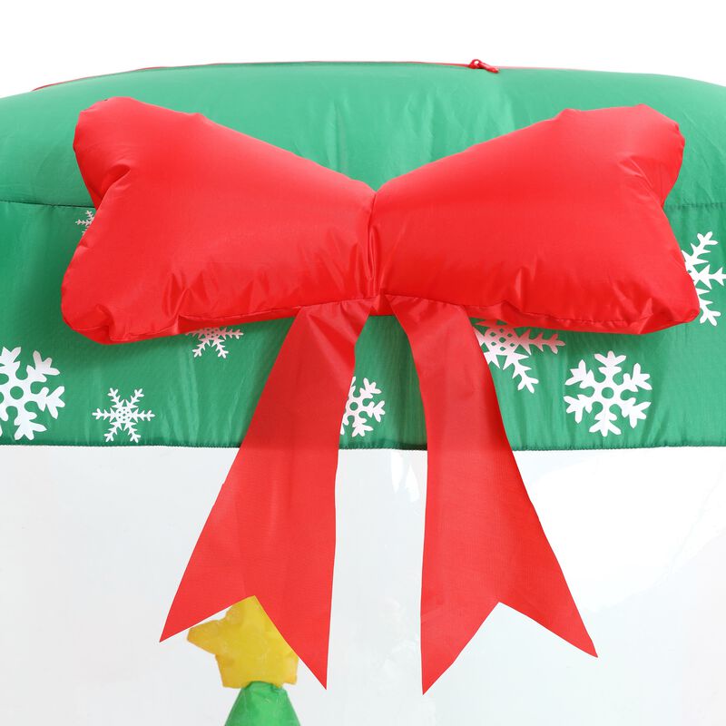 LuxenHome 6Ft Holiday Santa Display Present Inflatable with Lights