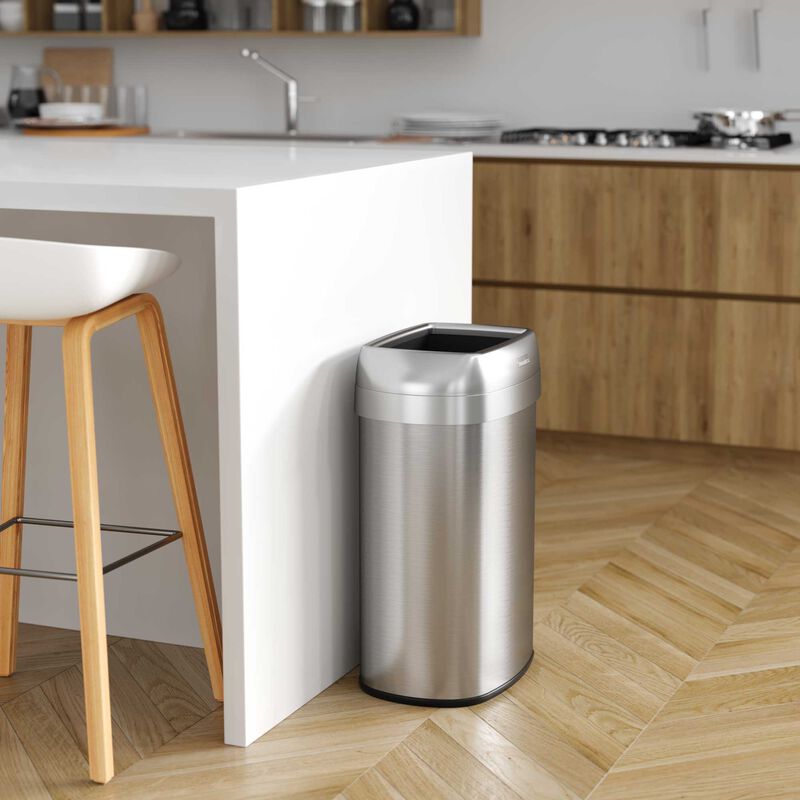 iTouchless 13 Gallon Elliptical Open Top Trash Can