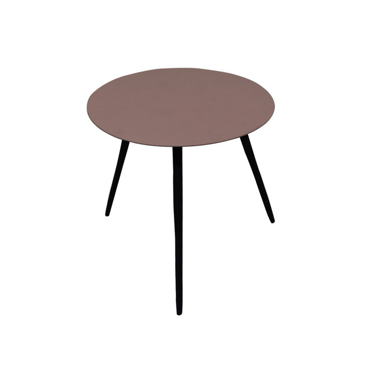 Handmade Iron Round Tray Rust Color Side Table