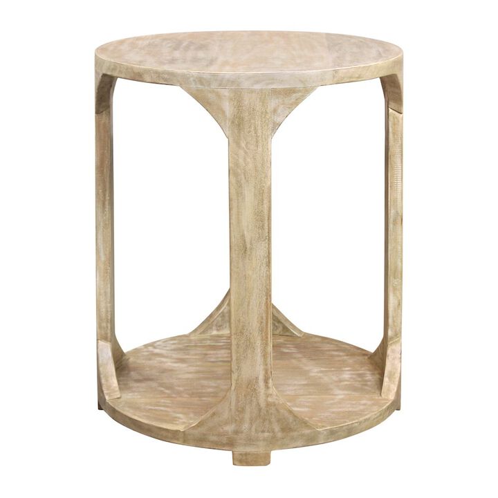 Alex Hamilton Jenna Round End Table with Shelf