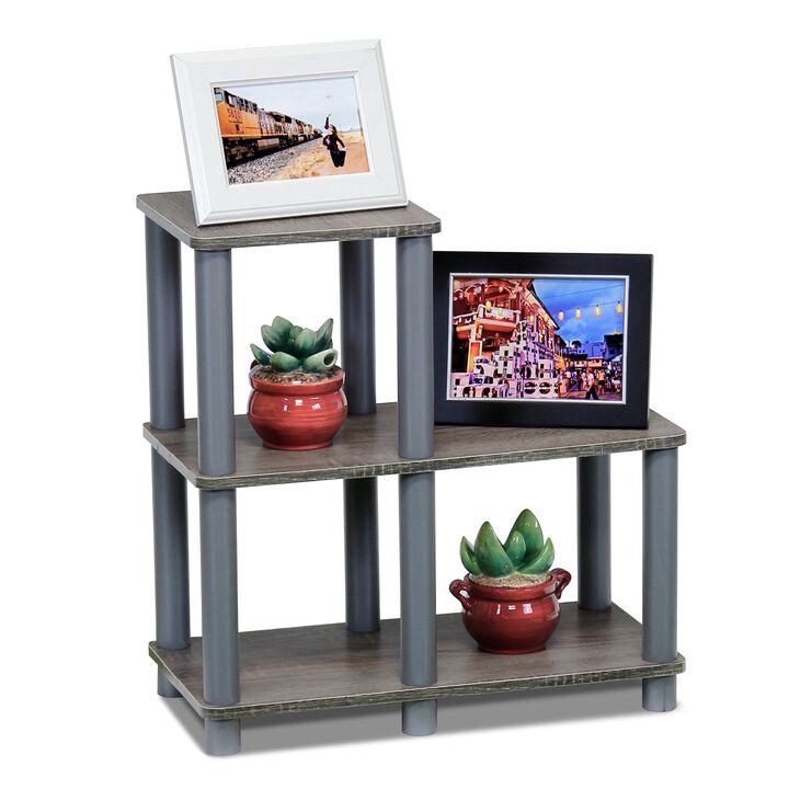 FurinnoFurinno Turn-N-Tube Accent Decorative Shelf, French Oak/Grey