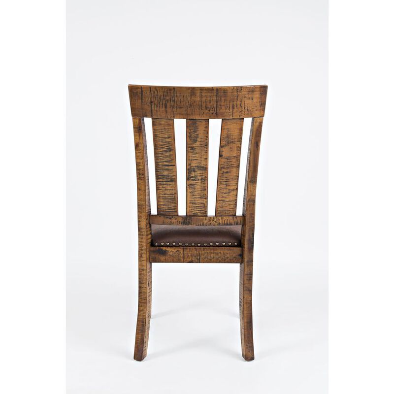 Jofran Distressed Wood Dining Chair with Upholstered Seat (Set of 2)