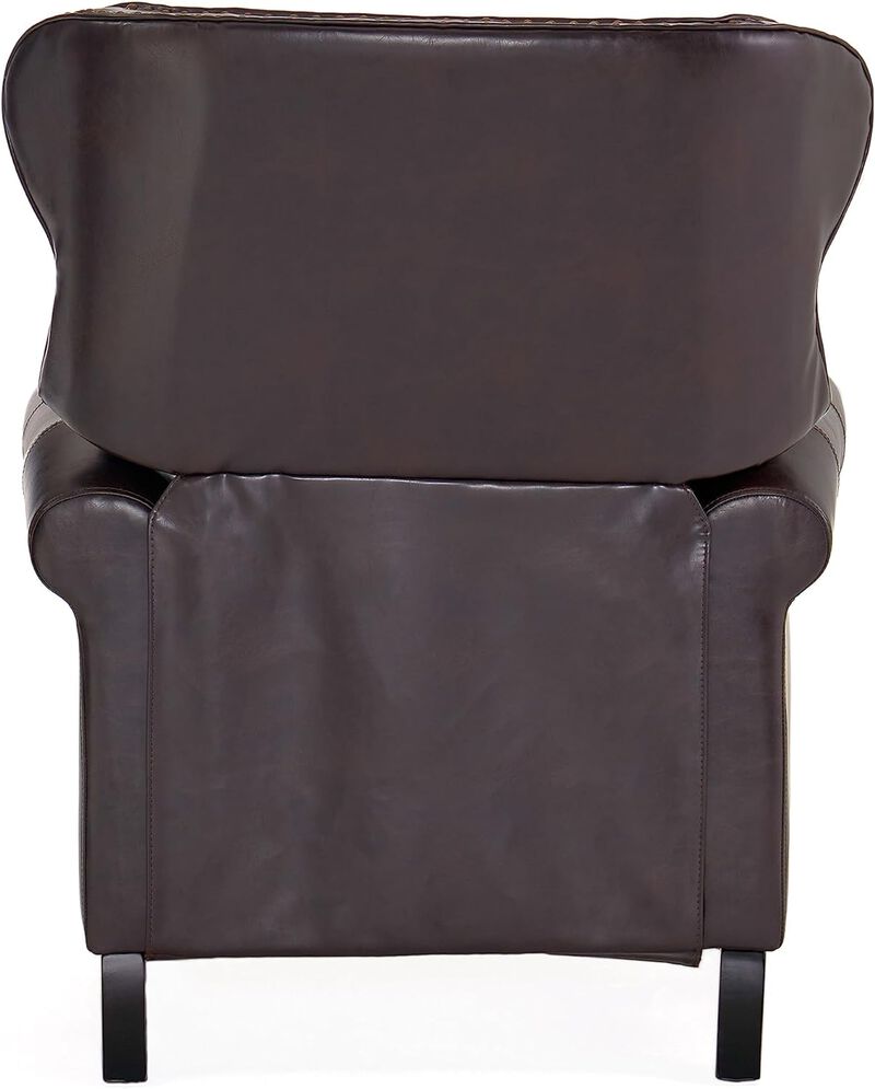 Contemporary Button-Tufted Pushback Recliner with Nailhead Accents