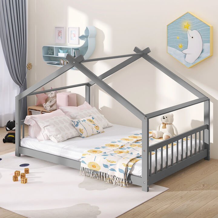 Merax Full Size House Bed Wood Bed