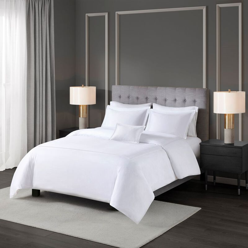 Gracie Mills Mooney 500 Thread Count Embroidered Cotton Sateen Duvet Cover Set