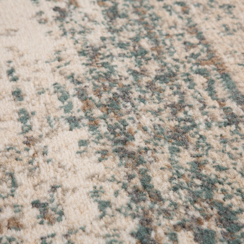 Alpine Grace Ivory Striped Area Rug 7'10" x 10'2"