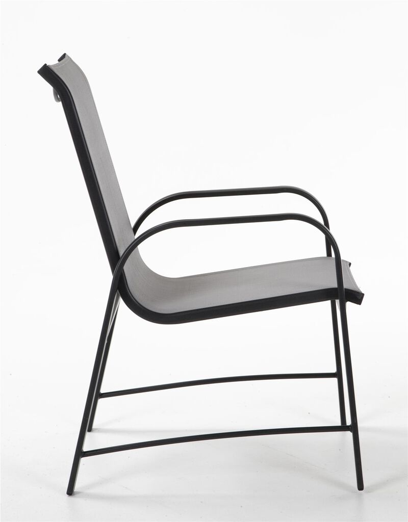 Paloma Patio Dining Chairs, Light Gray Sling, Steel Frame, 6-Pack