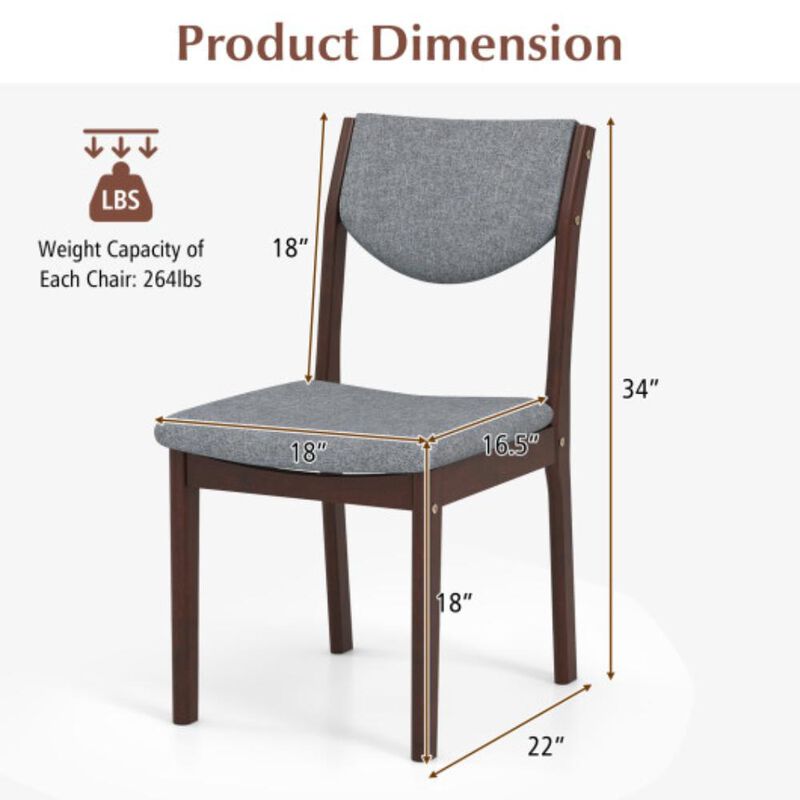 Hivvago Set of 2 Wood Kitchen Chairs with Faux Leather Upholstered Seat