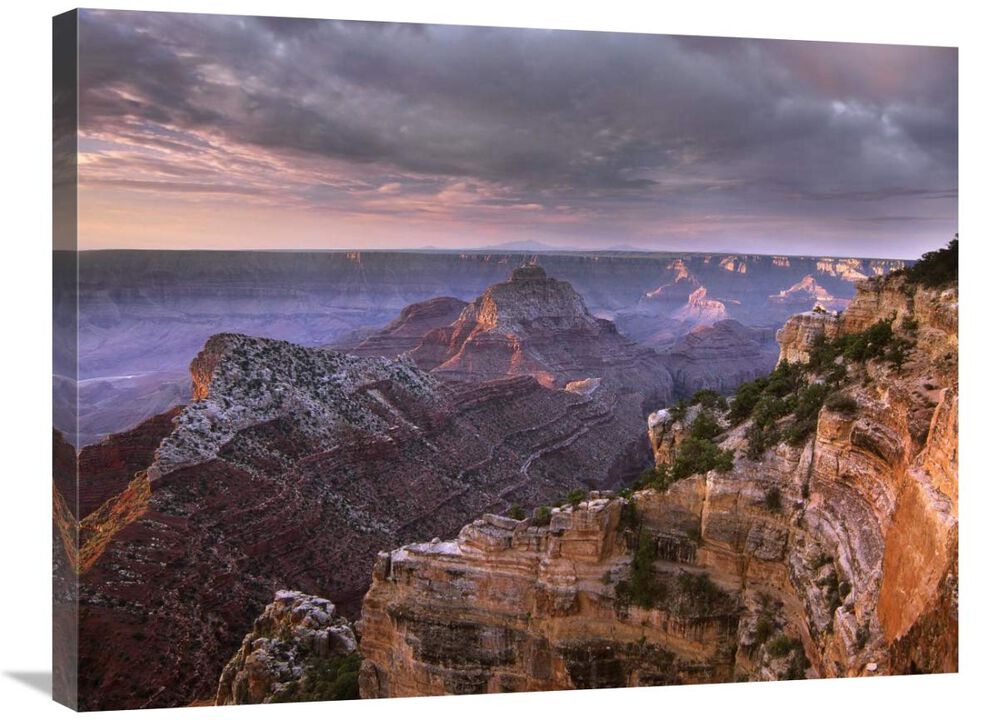 Stormy skies over Vishnu Temple, Grand Canyon National Park, Arizona-Canvas Art-32x24
