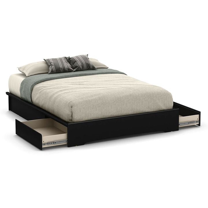 Hivvago Queen Platform Bed Frame with 2 Storage Drawers in Black Wood Finish Hivvago Queen Platform Bed Frame with 2 Storage Drawers in Black Wood Finish