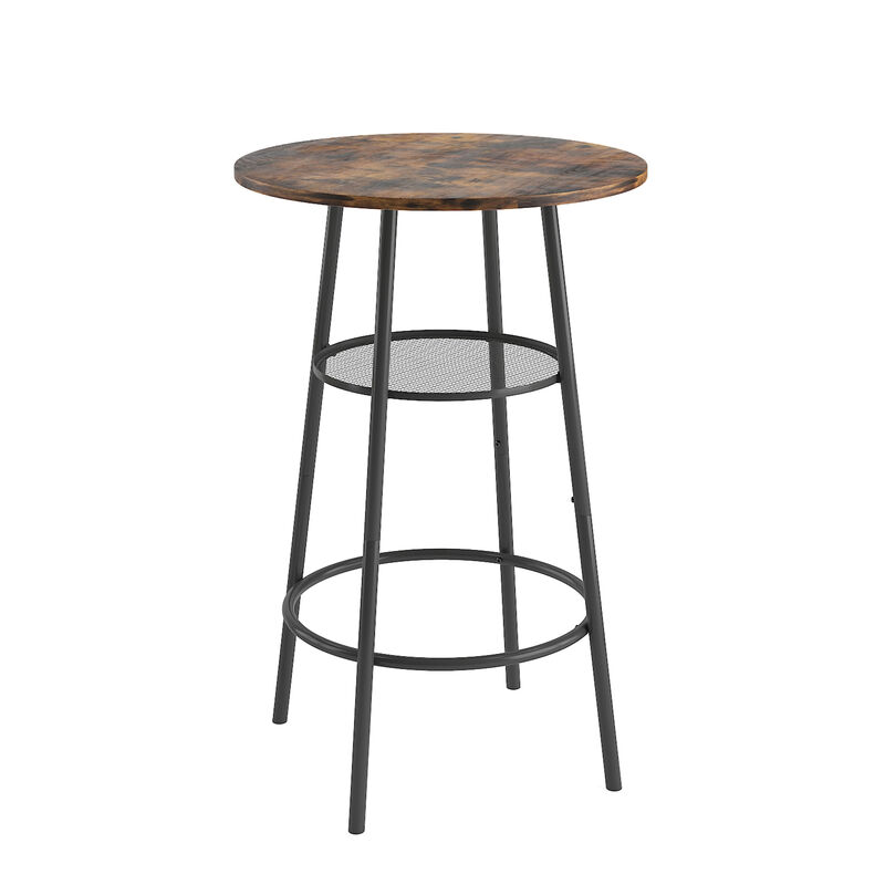 Streamdale Bar Table, Equipped With 2 Bar Stools, With Backrest And Partition