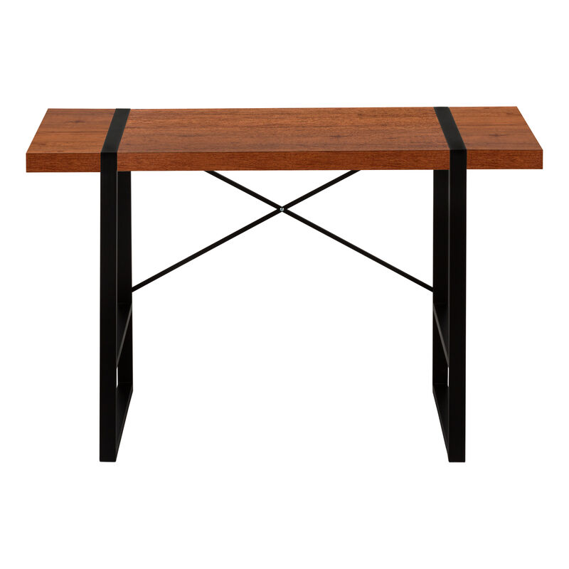 Monarch Specialties I 7656 Computer Desk, Home Office, Laptop, 48"L, Work, Metal, Laminate, Brown, Black, Contemporary, Modern