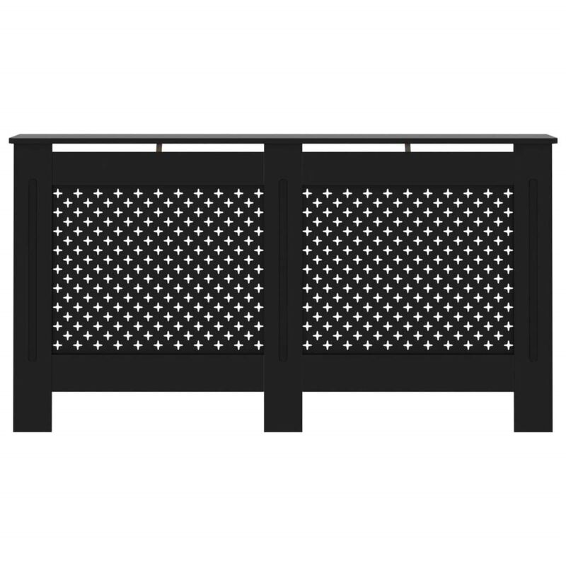 vidaXL Radiator Cover Black 59.8"x17.5"x31.9" MDF