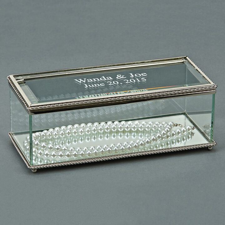 8" Rectangular Glass Box with Hinged Lid