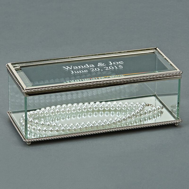 8" Rectangular Glass Box with Hinged Lid