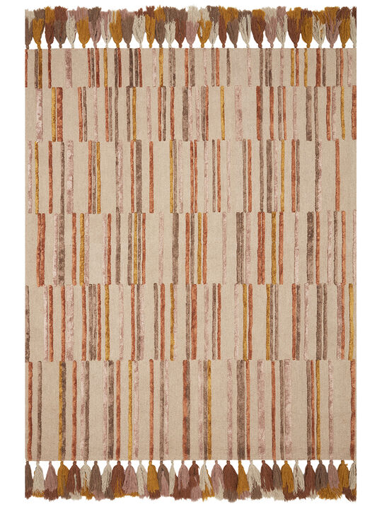 Jamila JAA02 Oatmeal/Santa Fe Spice 7'9" x 9'9" Rug