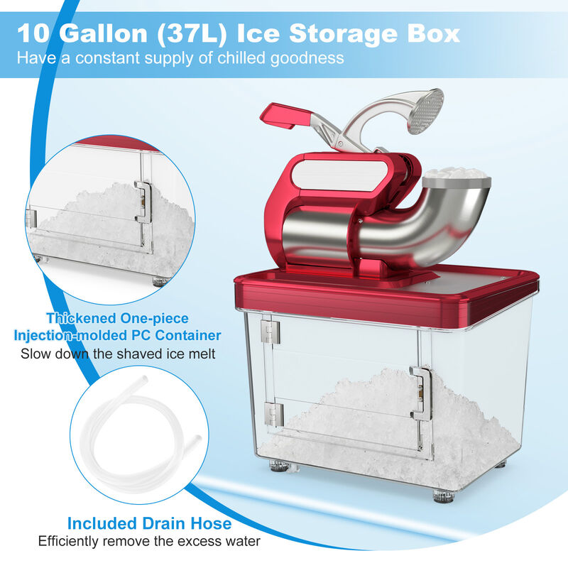 300W Commercial Ice Crusher with Dual Blades and Safety Switch
