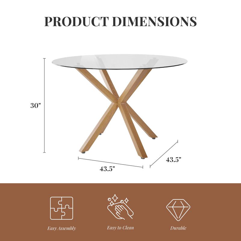Jumi Glass Dining Table with Pedestal Legs