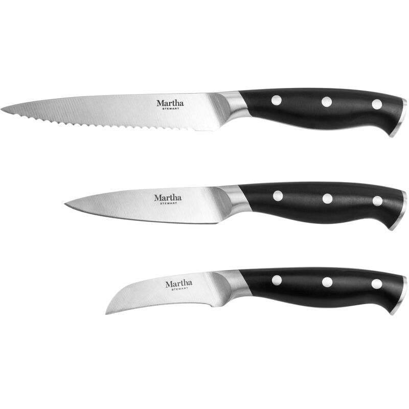 Martha Stewart Stainless Steel 14 Piece Cutlery and Knife Block Set in Black